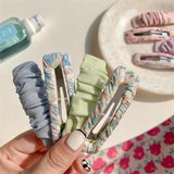 Floral Chiffon Hair Clip Set Acrylic Girls Headband Hair Clip Headwear