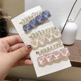 Floral Chiffon Hair Clip Set Acrylic Girls Headband Hair Clip Headwear
