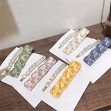 Floral Chiffon Hair Clip Set Acrylic Girls Headband Hair Clip Headwear