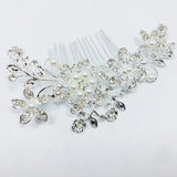 Vintage Rhinestone Inlaid Flower Hair Comb for Women