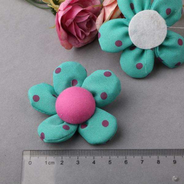 3pcs Polka Dots Fabric Flower Patch DIY Jewelry Findings