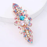Colorful Rhinestone Flower Hair Clip for Women