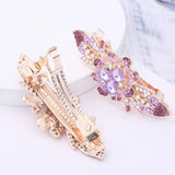 Colorful Rhinestone Flower Hair Clip for Women