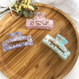 Bilandi Korea Colorful Resin Hair Clips Geometric Square Hollow Shark Hair Clip