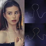 Alloy Rhinestone Hairbands Long Chain Tassel Crystal Headband