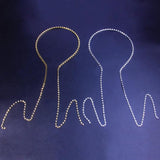 Alloy Rhinestone Hairbands Long Chain Tassel Crystal Headband
