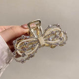 Vintage Pearl Bow Geometric Hair Clip Decoration