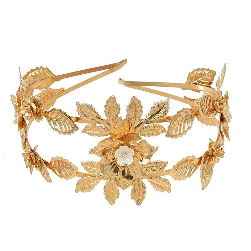 Alloy Flower Hairband Rhinestone Wedding Hair Jewelry