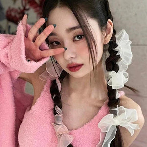Braided Yarn Bow Hair Hairgrips for Women Girls Hair Clips