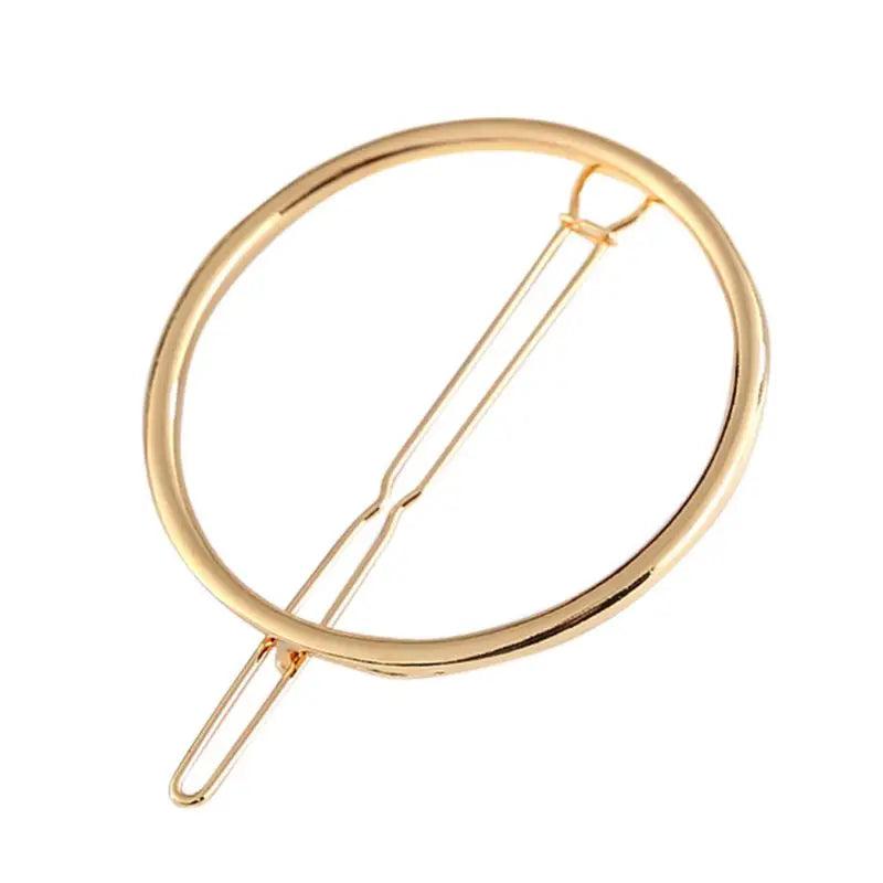 Metal Alloy Circle Hairgrip Barrette Round Shape Hair Clip