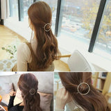 Metal Alloy Circle Hairgrip Barrette Round Shape Hair Clip