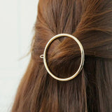Metal Alloy Circle Hairgrip Barrette Round Shape Hair Clip