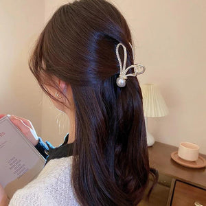 Metal Women Irregular Pearl Rabbit Clip Hair Jewelry