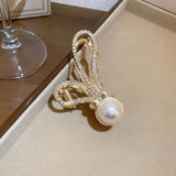 Metal Women Irregular Pearl Rabbit Clip Hair Jewelry