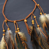 Ethnic Rope Woven Wood Beads Headband Boho Women's Hair Accessory