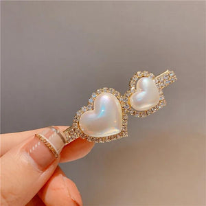 Heart Rhinestone Hairgrips for Women