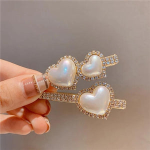 Heart Rhinestone Hairgrips for Women