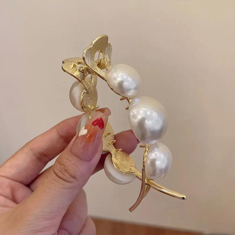 Pearl Hair Claw Clip Double-sided Ball Hairpins Hair Accessories
