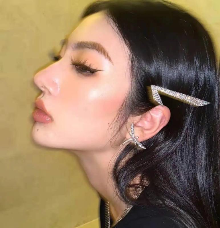 Crystal Arrow Hairpin Silver Rhinestone Barrettes