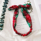 Plaid Bowknot Headband Retro Colors Women Hair Accessories