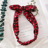 Plaid Bowknot Headband Retro Colors Women Hair Accessories