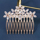 Bridal Headdress Comb with Marquise Zircon Side Hairbrush