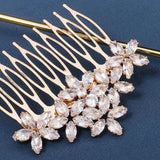 Bridal Headdress Comb with Marquise Zircon Side Hairbrush