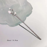 Vintage Slub Pearls Flowers Hairpin Women Ancient Style Hanfu Headdress