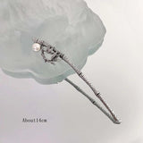 Vintage Slub Pearls Flowers Hairpin Women Ancient Style Hanfu Headdress