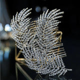 Red Leaf Bridal Hair Combs Crystal Rhinestone Wedding Hair Clips