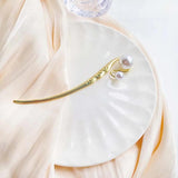 Ancient Style Pearl Metal Hairpin for Women Hair Fork Headdress