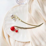 Ancient Style Pearl Metal Hairpin for Women Hair Fork Headdress