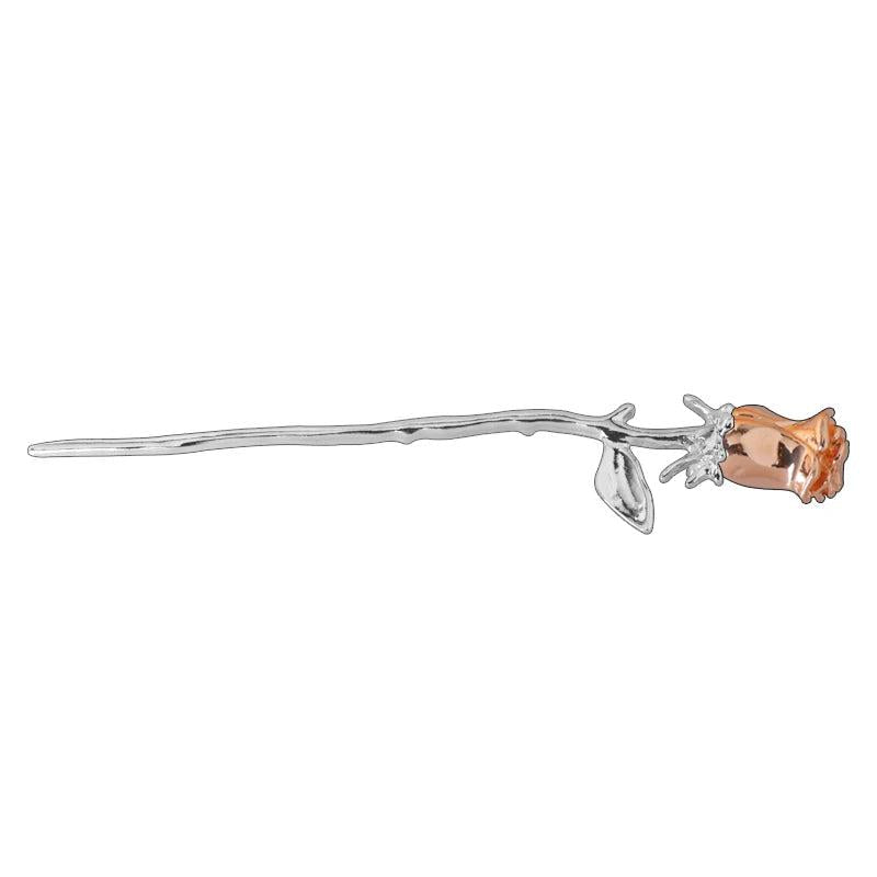 Colorful Rose Flower Hair Sticks Hairpins for Women Girls