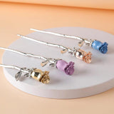 Colorful Rose Flower Hair Sticks Hairpins for Women Girls