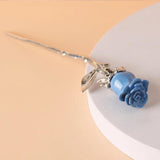 Colorful Rose Flower Hair Sticks Hairpins for Women Girls