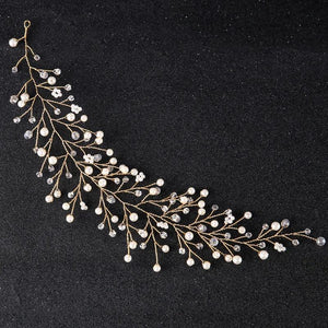 Women Crystal Wedding Hair Accessories For Bridal Leaf Flower Beads Headpiece