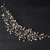 Women Crystal Wedding Hair Accessories For Bridal Leaf Flower Beads Headpiece