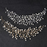 Women Crystal Wedding Hair Accessories For Bridal Leaf Flower Beads Headpiece
