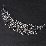 Women Crystal Wedding Hair Accessories For Bridal Leaf Flower Beads Headpiece
