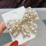 Pearl Bow Hair Clip Ribbon Hair Barrette Pearl Hair Accessories