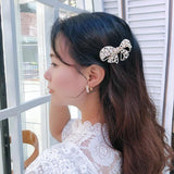 Pearl Bow Hair Clip Ribbon Hair Barrette Pearl Hair Accessories
