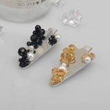 Yellow Pearl Flower Triangle Christmas Tree Hairpin Side Clip