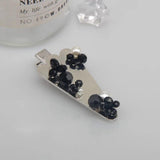 Yellow Pearl Flower Triangle Christmas Tree Hairpin Side Clip