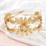 Metal Flower Hairband Leaves Wedding Headdress Hair Jewelry