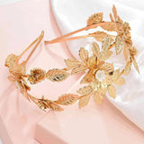Metal Flower Hairband Leaves Wedding Headdress Hair Jewelry