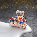 Colorful Crystal Crab Clip Women's Rhinestone Hair Claws