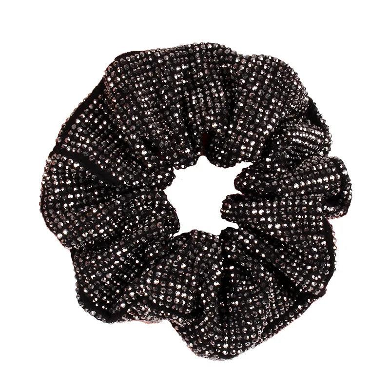 Rhinestone Silk Scrunchie Elastic Hair Band Ponytail Holder Headband