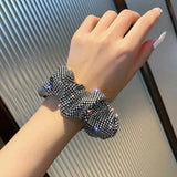 Rhinestone Silk Scrunchie Elastic Hair Band Ponytail Holder Headband