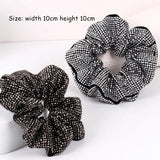 Rhinestone Silk Scrunchie Elastic Hair Band Ponytail Holder Headband