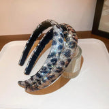 Leopard Rhinestone Headband Velvet Hair Accessory